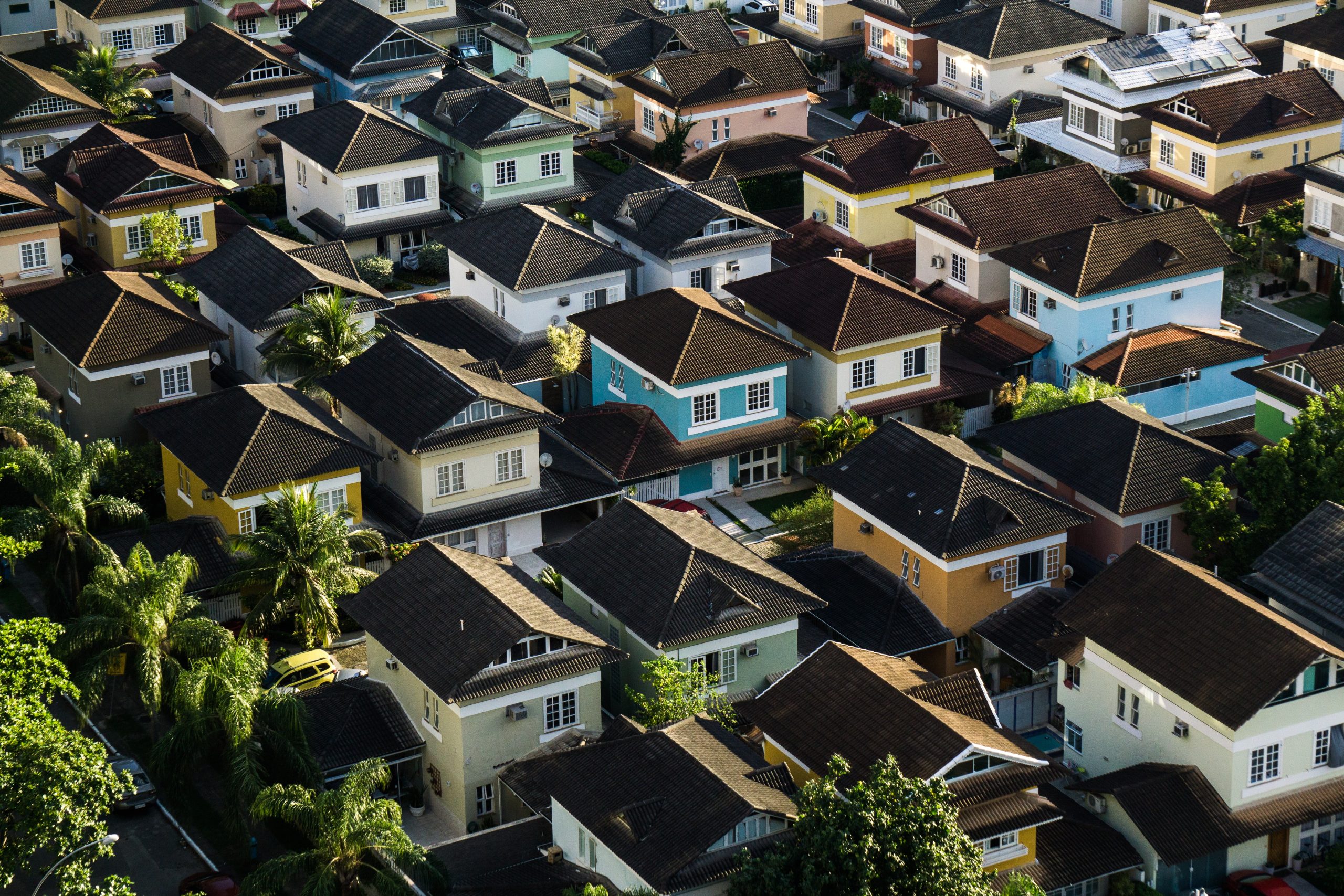 Aerial suburban houses