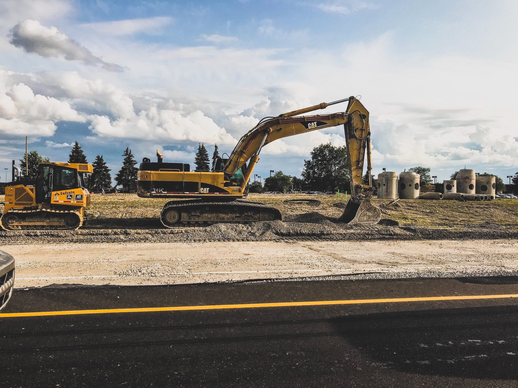 Excavator on construction site