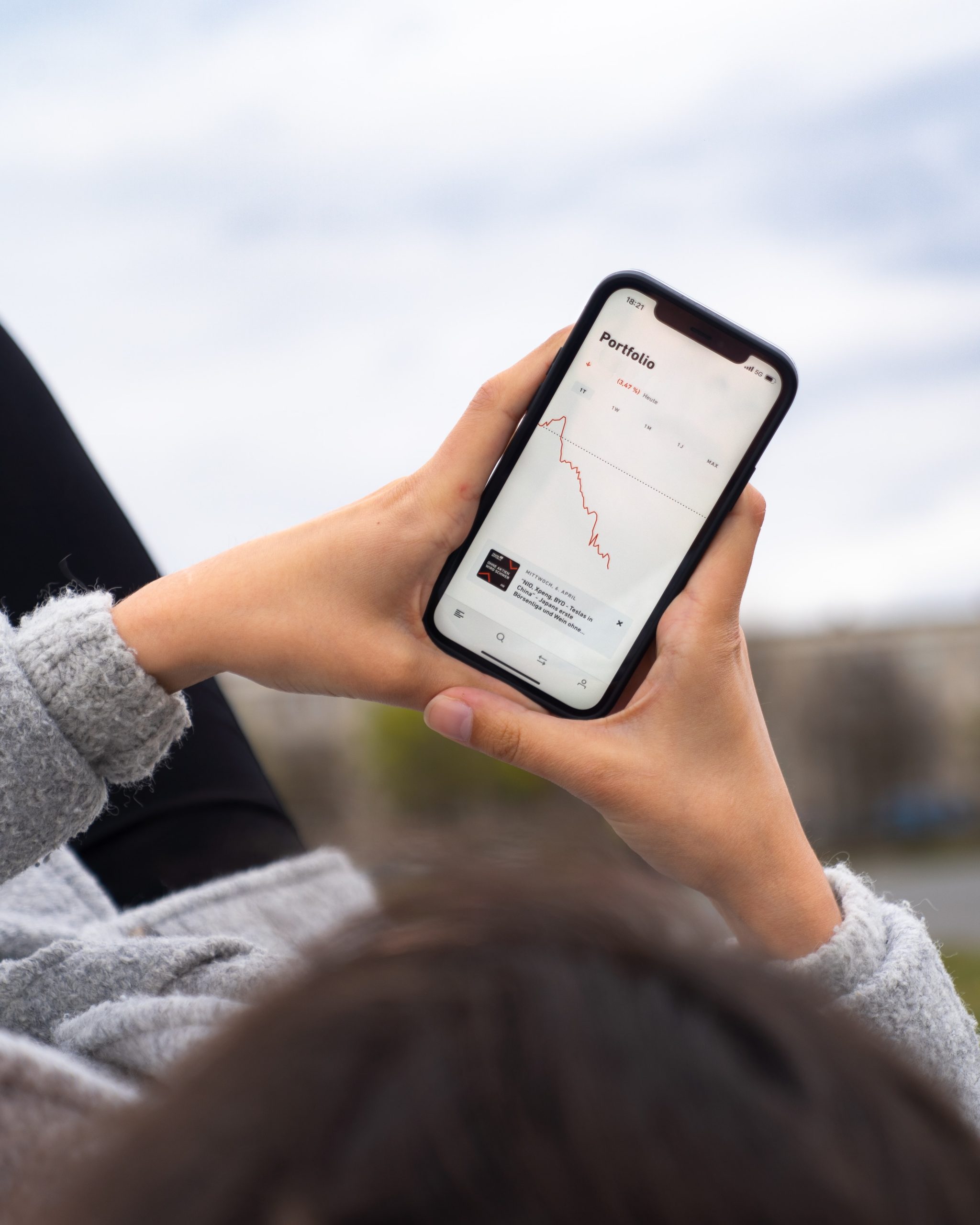 Person holding smartphone